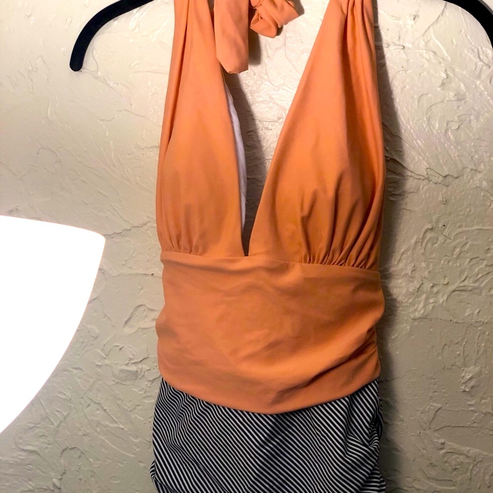 Women’s One Piece Plunge Neck Halter Swimwear